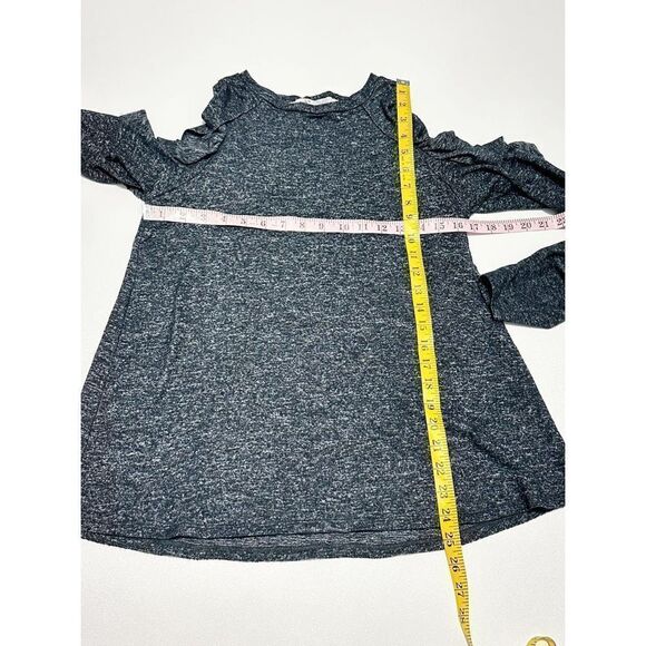 Jolt Women's Cold Shoulder Long Sleeve Ruffle Tops‎ Heather Grey Size Medium - Picture 6 of 10